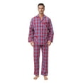 thumbnail image 1 of GLOBAL Mens Yarn Pajama Set 100% Cotton, Long Sleeve Button Down PJ Set for Men Plaid Men's Sleepwear, Sizes S-3XL, 1 of 6