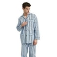 thumbnail image 1 of GLOBAL Men's Cotton Notch Collar Pajama Set with Pockets, 2-Piece, Sizes S to 3XL, 1 of 2