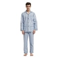 thumbnail image 1 of GLOBAL Mens 100% Cotton Long Sleeve Pajama Set, Breathable Lightweight Button Down Nightwear with Pants, S-3XL, 1 of 6