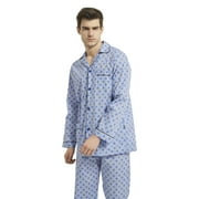 GLOBAL Men's Cotton Notch Collar Pajama Set with Pockets, 2-Piece, Sizes S to 3XL