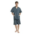 thumbnail image 1 of GLOBAL Men’s Cotton Short Sleeve and Shorts Yarn Pajama Set, Summer Soft Classic Plaid Loungewear with Pockets, Sizes L, 1 of 6