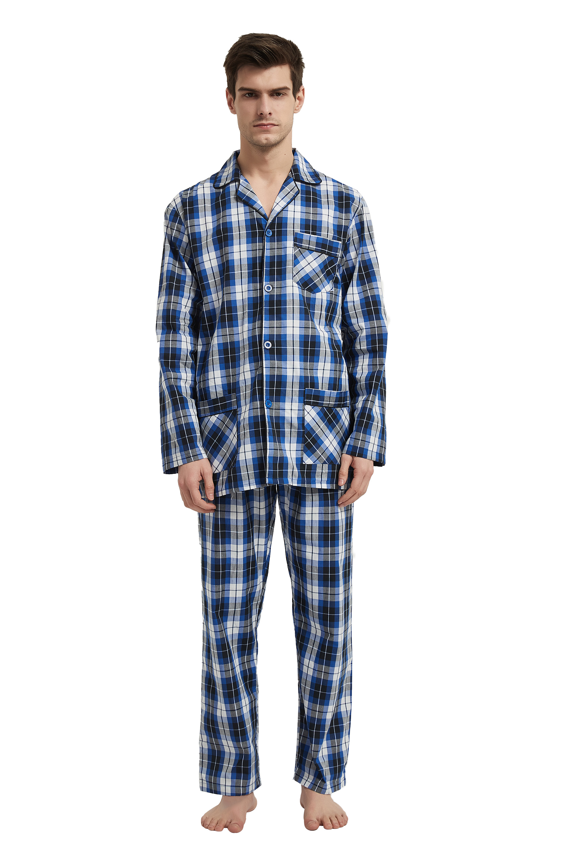Floaty Sky - Everyday Easy Set<br>Men’s Cotton Notch Collar Shorts Set