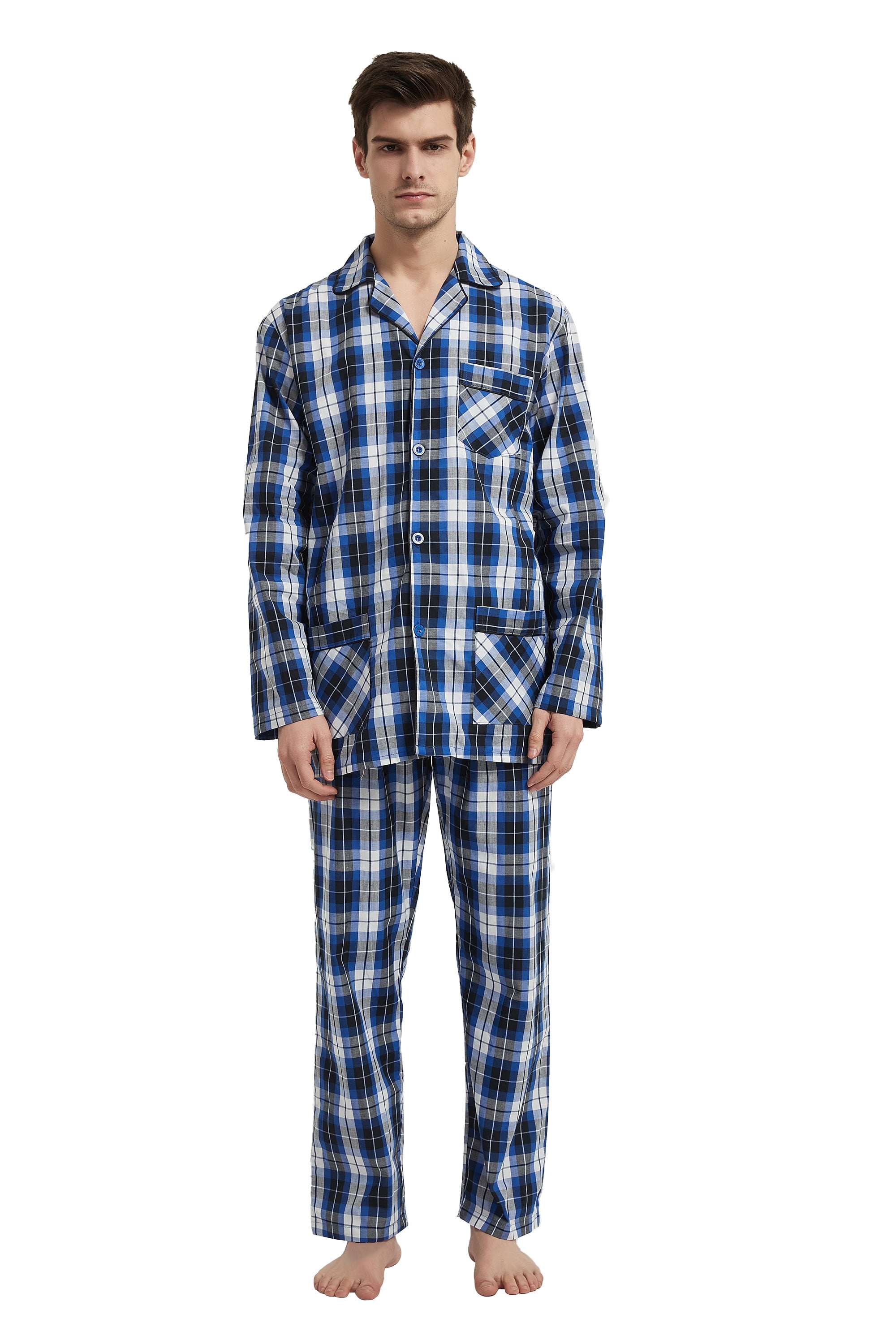 100% Cotton Solid Pyjama for Men with Elastic Waistband & Handy Pockets
