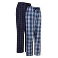 thumbnail image 1 of GLOBAL Men's Cotton Yarn Pajama Pants 2‑Pack, Lightweight Breathable Plaid Sleep Pants, Drawstring Waist Loungewear Bottoms, S‑3XL, 1 of 4