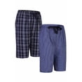 thumbnail image 1 of GLOBAL Men's Cotton Yarn Pajamas Shorts - Plaid Pajama Shorts for Men - PJ Bottoms with Pockets, 2-Pack, 1 of 8