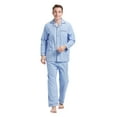 thumbnail image 1 of GLOBAL Men's Pajamas Sets 100% Cotton Flannel Sleepwear Long-Sleeve Top & Bottom Loungewear Rhombus Blue L, 1 of 7