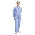thumbnail image 1 of GLOBAL Men's Pajamas Sets 100% Cotton Flannel Sleepwear Long-Sleeve Top & Bottom Loungewear Sky Blue Lattice XXL, 1 of 6
