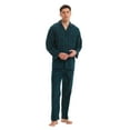 GLOBAL Men's Pajamas Sets 100 Cotton Flannel Sleepwear LongSleeve Top