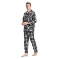 GLOBAL Men's Pajamas Sets 100 Cotton Flannel Sleepwear LongSleeve Top & Bottom