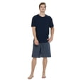 thumbnail image 1 of GLOBAL Men's Short Sleeve Crew Knitted Top & Lightweight Yarn Shorts Pajama Sets, Sizes S-XXL, 1 of 5