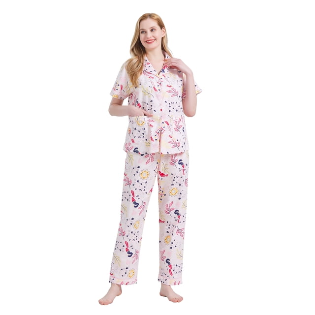 Kids Girls' Pajama Set Long Sleeve Yellow Light Green Pink Cartoon Spring Fall Active Home 7-13 Years main image 1