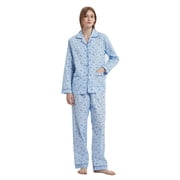 GLOBAL Women 100% Cotton Pajama Set Long Sleeve Pjs Button Down Comfy Nightwear