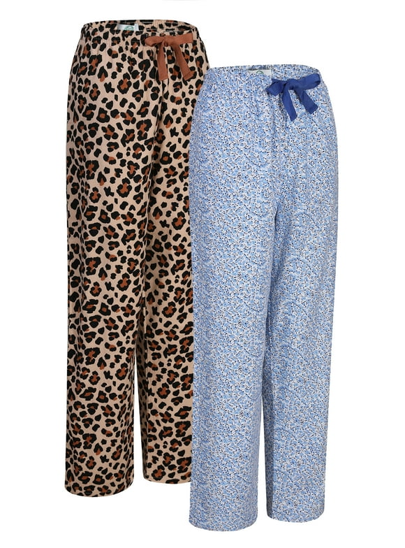 Women's 100% Cotton Flannel Pajama Pants 2-Pack with Pockets | Cozy Winter Sleepwear (S-3XL)