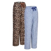 GLOBAL Cotton Flannel 2 Pack Womens Pajama Pants Sleepwear Sleep Pants,S-3XL