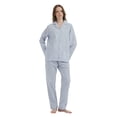 thumbnail image 1 of GLOBAL Womens 100% Cotton Notch Collar Pajama Set Homewear with Pockets, Spring & Summer, 2-Piece, Sizes S to 3X, 1 of 7