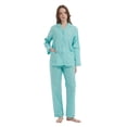 thumbnail image 1 of GLOBAL 100% Cotton Pajamas for Women Notch Collar Pjs Cozy Button Down Homewear with Pockets, Spring & Summer, 2-Piece, Sizes S to 3X, 1 of 7