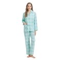thumbnail image 1 of GLOBAL 100% Cotton Pajamas for Women Notch Collar Pjs Cozy Button Down Homewear with Pockets, Spring & Summer, 2-Piece, Sizes S to 3X, 1 of 5
