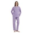 thumbnail image 1 of GLOBAL Womens 100% Cotton Notch Collar Pajama Set Homewear with Pockets, Spring & Summer, 2-Piece, Sizes S to 3X, 1 of 7