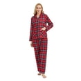 thumbnail image 1 of GLOBAL Women's 100% Cotton Flannel Pajama Set - Cozy Winter 2-Piece Loungewear with Button-Down Top & Pants, Size S-3XL, 1 of 6
