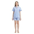 thumbnail image 1 of GLOBAL Womens Pajama Set Short Sleeve PJs for Women cotton Pajamas Summer Sleepwear, 2-Piece, Sizes S to 3X, 1 of 6
