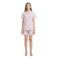 thumbnail image 1 of GLOBAL Womens Pajama Set Short Sleeve PJs for Women cotton Pajamas Summer Sleepwear, 2-Piece, Sizes S to 3X, 1 of 6