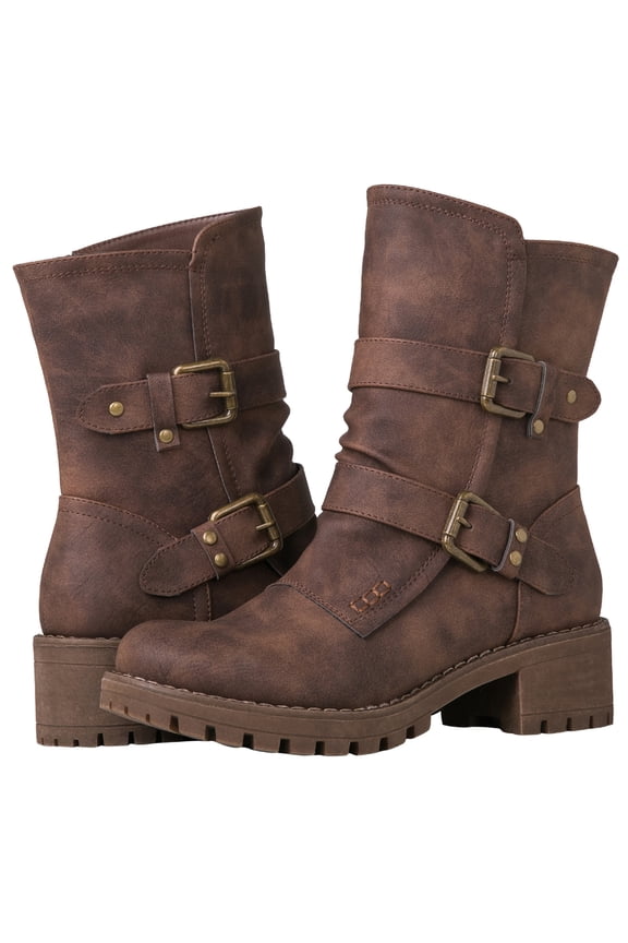 GLOBALWIN Fashion Ankle Boots for Women Brown 5.5M