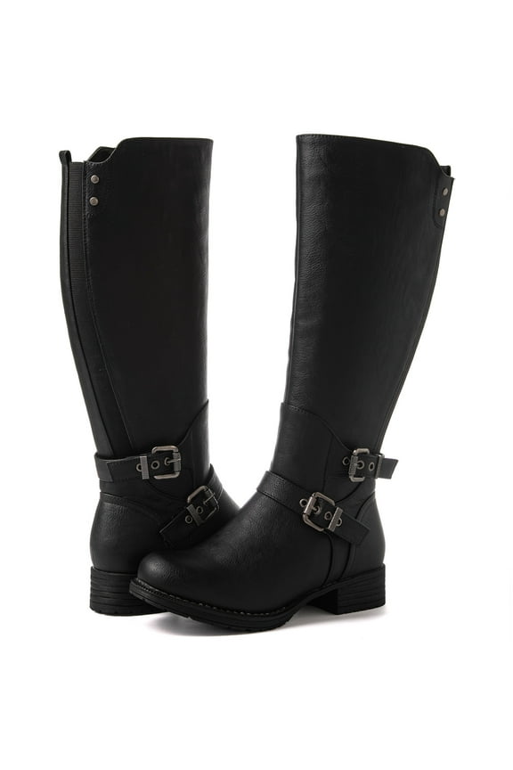 GLOBALWIN Women's 21YY10 Black Knee High Fashion Boots 8.5M