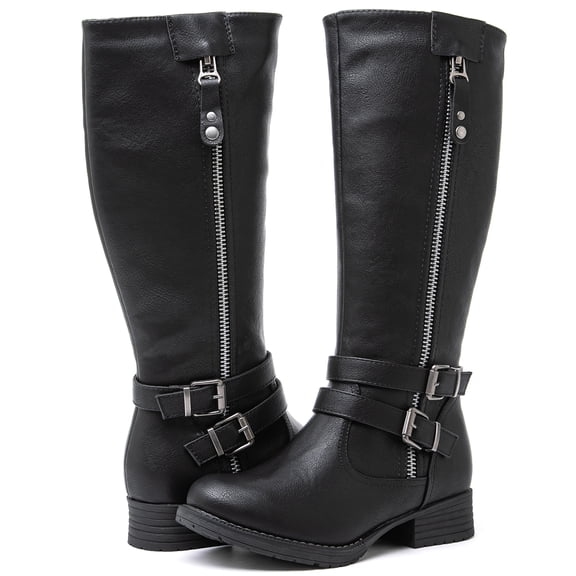 GLOBALWIN Women's Black Knee High Riding Boots 11M