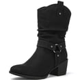 thumbnail image 1 of GLOBALWIN Women's Black Mid Calf Cowgirl Boots Fashion Western Cowboy Boots for Women Chunky Low Heel With Side Zipper Size 9.5M, 1 of 2