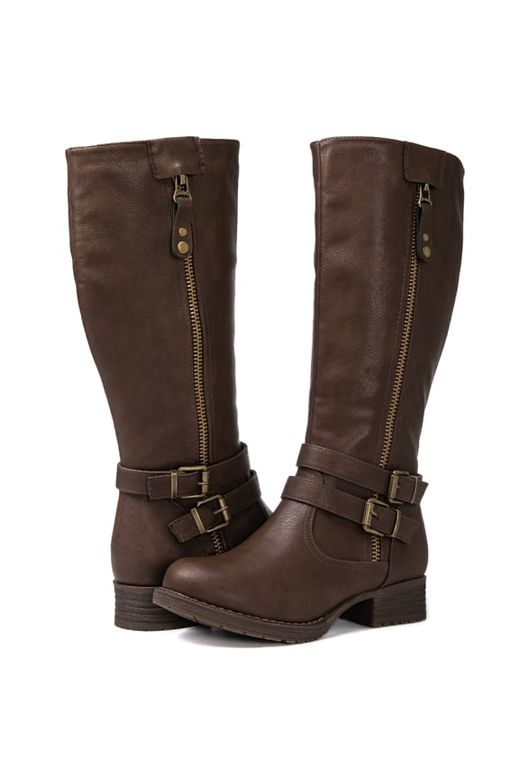 GLOBALWIN Women's Brown Knee High Riding Boots 9.5M