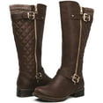 thumbnail image 1 of GLOBALWIN Women's Brown Quilted Knee-High Fall Winter Fashion Riding Boots 10M, 1 of 8