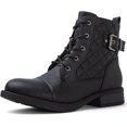 thumbnail image 1 of GLOBALWIN Women's Lace Up Ankle Bootie Military Black Combat Boots Size 8M, 1 of 8