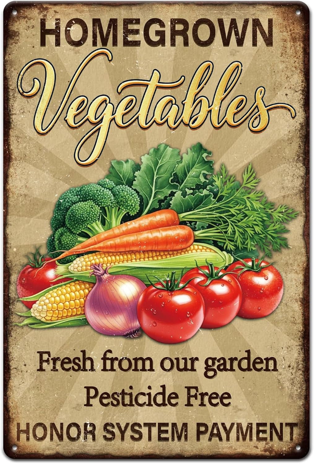 GLOBLELAND Vegetables Fresh Tomatoes Metal Tin Sign 8x12in 