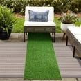 GLOBREEN 2X6 FT Artificial MMF7 Turf Grass Runner Rug, Thick Realistic