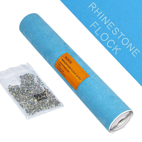 GLOCTO Rhinestone Flock in Roll 12" x 15Feet for Rhinestone Template Stencil Rhinestone Flock for Hotfix Rhinestones and Vinyl Cutting Machine