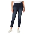 thumbnail image 1 of GLORIA VANDERBILT Womens Blue Zippered Pocketed Button Closure Embroidered Logo Skinny Jeans 10, 1 of 4