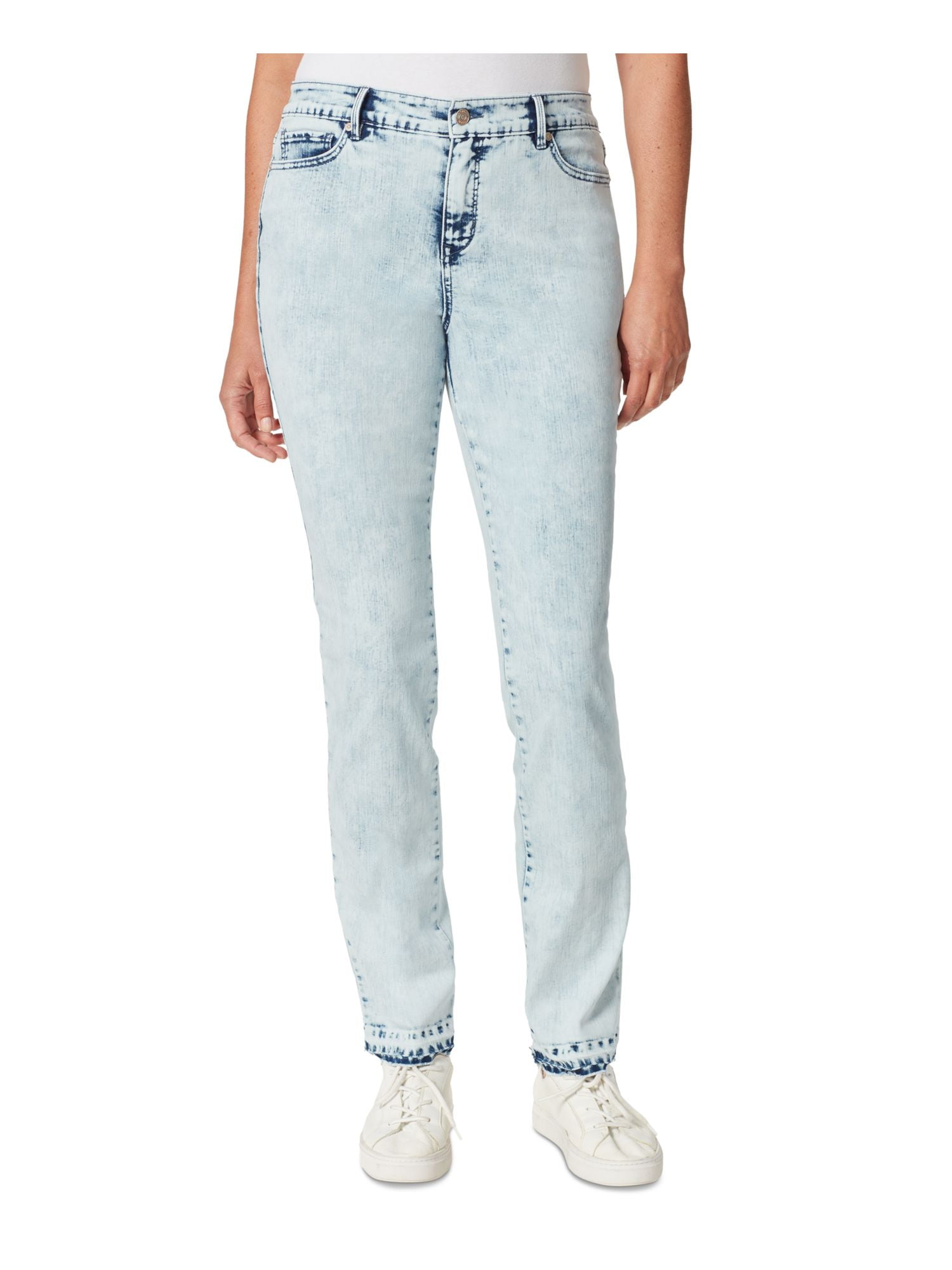 Gloria Vanderbilt Womens Light Blue Jeans, Acid Wash, Straight Leg