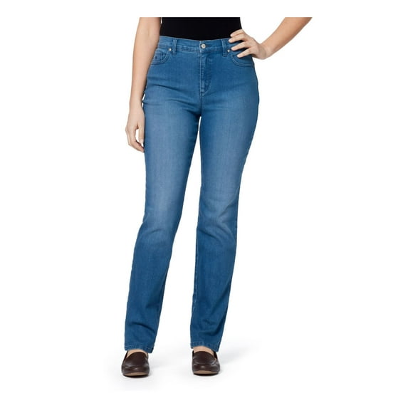 GLORIA VANDERBILT Womens Blue Zippered Pocketed Tapered Leg Jeans 10 Short