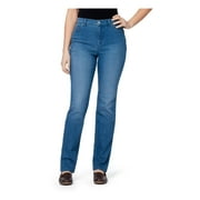 GLORIA VANDERBILT Womens Blue Zippered Pocketed Tapered Leg Jeans 6 Short