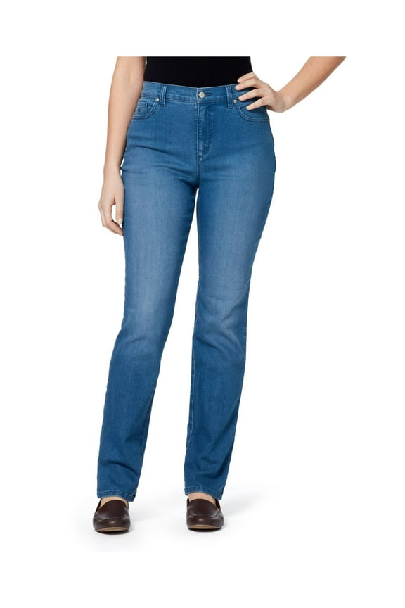 Womens Blue Zippered Pocketed Tapered Leg Jeans 6 Short