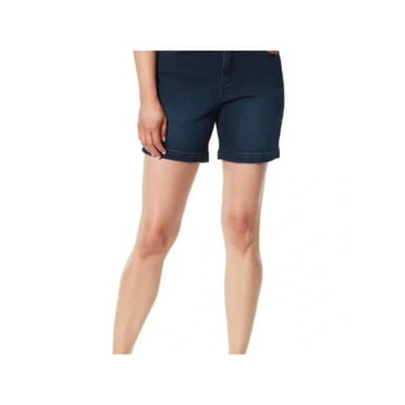 GLORIA VANDERBILT Womens Navy Zippered Pocketed Button Closure Vented Hem Shorts Shorts 16