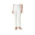 thumbnail image 1 of GLORIA VANDERBILT Womens White Denim Pocketed High Rise Slimming Pull On Straight leg Jeans 4, 1 of 3