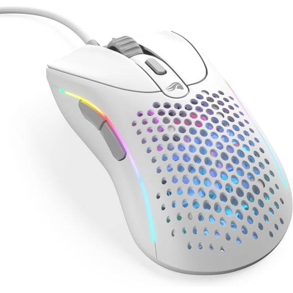 GLORIOUS Gaming - Model D 2: Wired Ergonomic Mouse, Superlight 58g, 26K Optical Sensor, 6 Programmable Buttons, 80 Million Click Lifecycle, FPS, MMO, MOBA, Battle Royale (White)