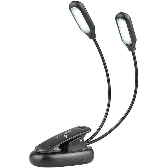 GLORIOUSLITE 10 LED Book Light for Reading in Bed Eye Caring 3 Color