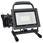 مصباح عمل GLORIOUS-LITE 50W LED مع سلك 16 قدمًا ، IP66 مقاوم للماء ، 5000LM ، 6500K ، أضواء الفيضانات القابلة للتعديل لورشة العمل ، المرآب ، موقع البناء ، أسود