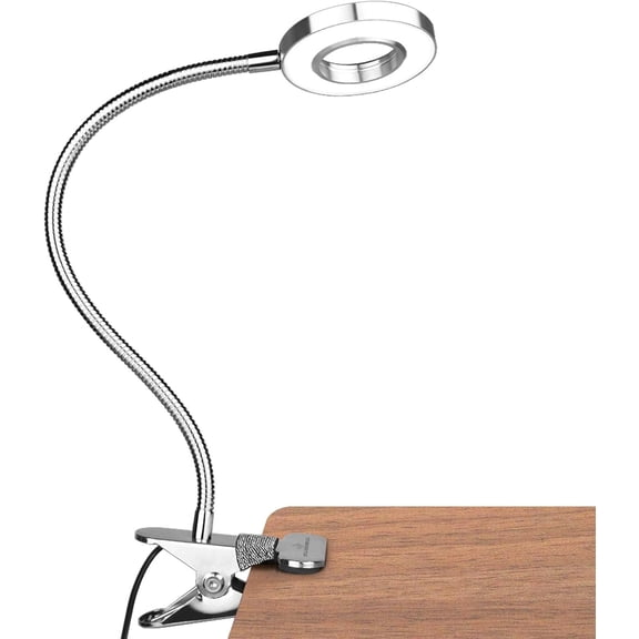GLORIOUS-LITE LED Clip on Light, 36 LED Reading Light, 4 Modes Book Light, 360 Rotation Gooseneck Reading Lamp, Eye-Caring Clip on Lamp for Bed, Desk,Computer, Headboard, Dorm Room(Silver)