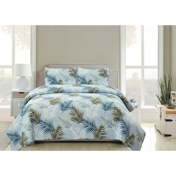 GLORY HOME-3 PIECE PRINTED QUILT SET