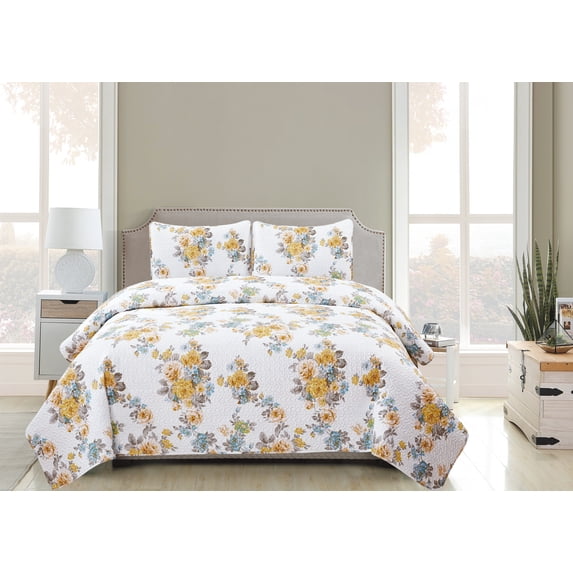 GLORY HOME-3 PIECE PRINTED QUILT SET