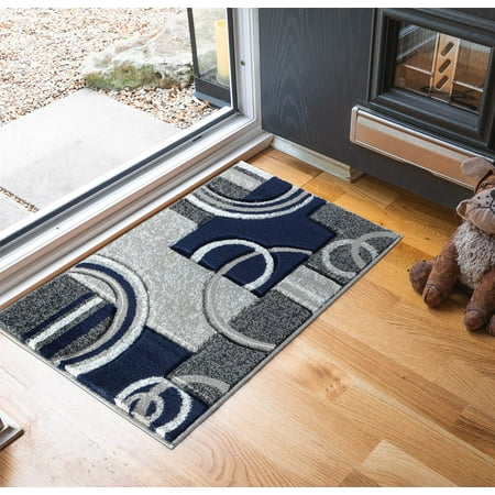 GLORY RUGS Area Rug 2x3 Door Mat Red Geometric Soft Floor Carpet with Premium Fluffy Texture for Indoor Living Dining Room and Bedroom Area
