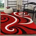 thumbnail image 1 of GLORY RUGS Area Rug 2x3 Red Black Door Mat Modern Swirls Carpet Bedroom Living Room Contemporary Dining Accent Sevilla Collection 4817, 1 of 5